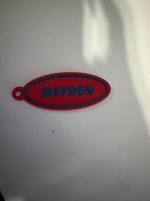 Personalized Oval Name Keychain – Custom Text